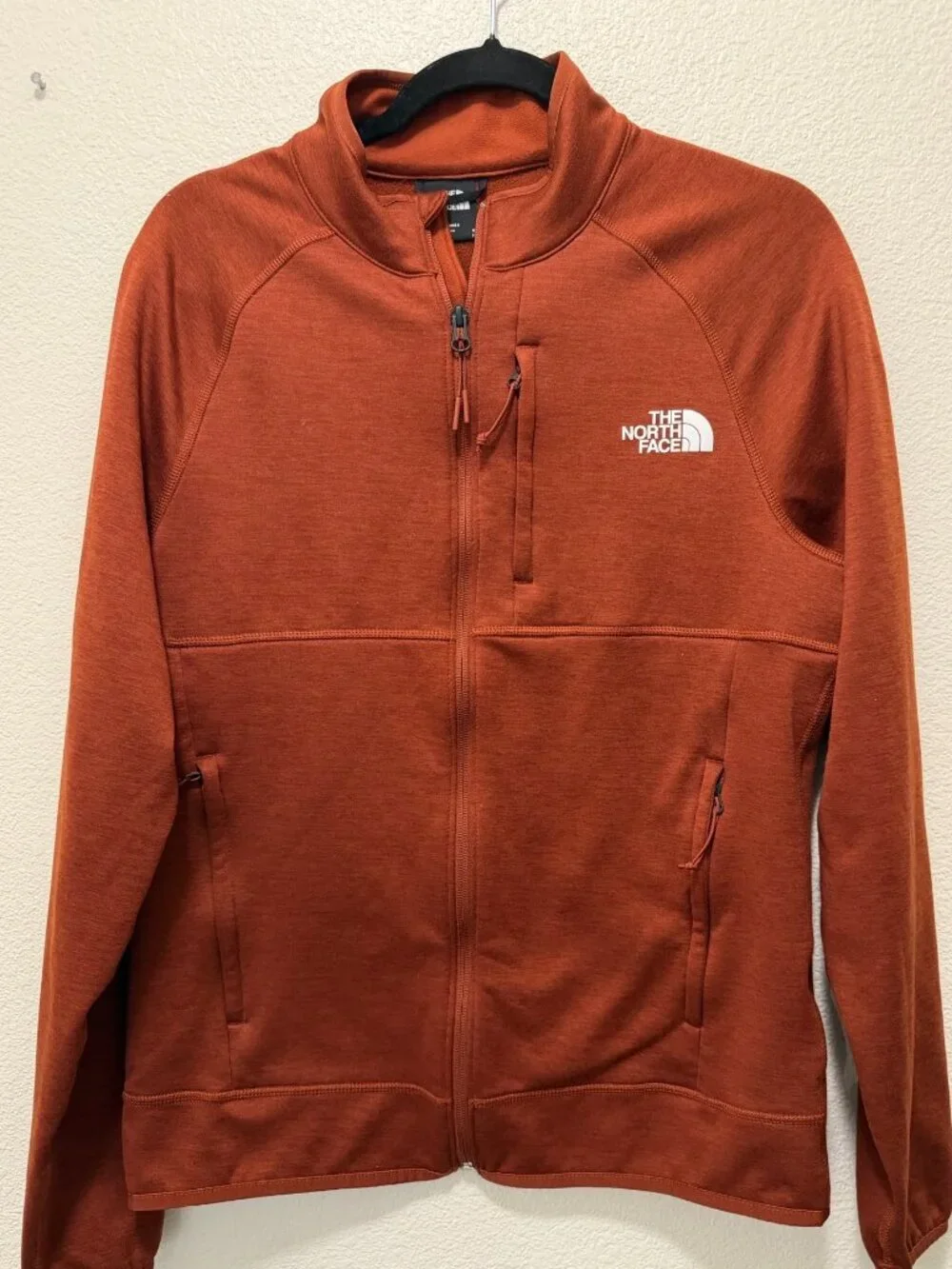 The North Face men's Canyonlands burnt orange full front zip jacket, size small